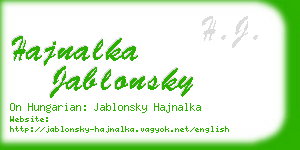 hajnalka jablonsky business card